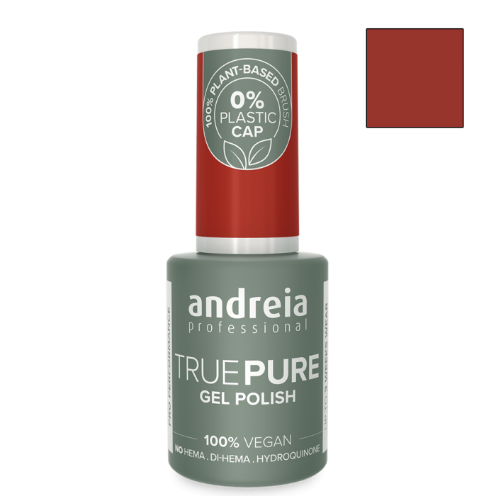 ПОДАРЪК Полуперманентен гел лак за чувствителни нокти 10.5 мл Andreia Professional Orange-Brown True Pure T34