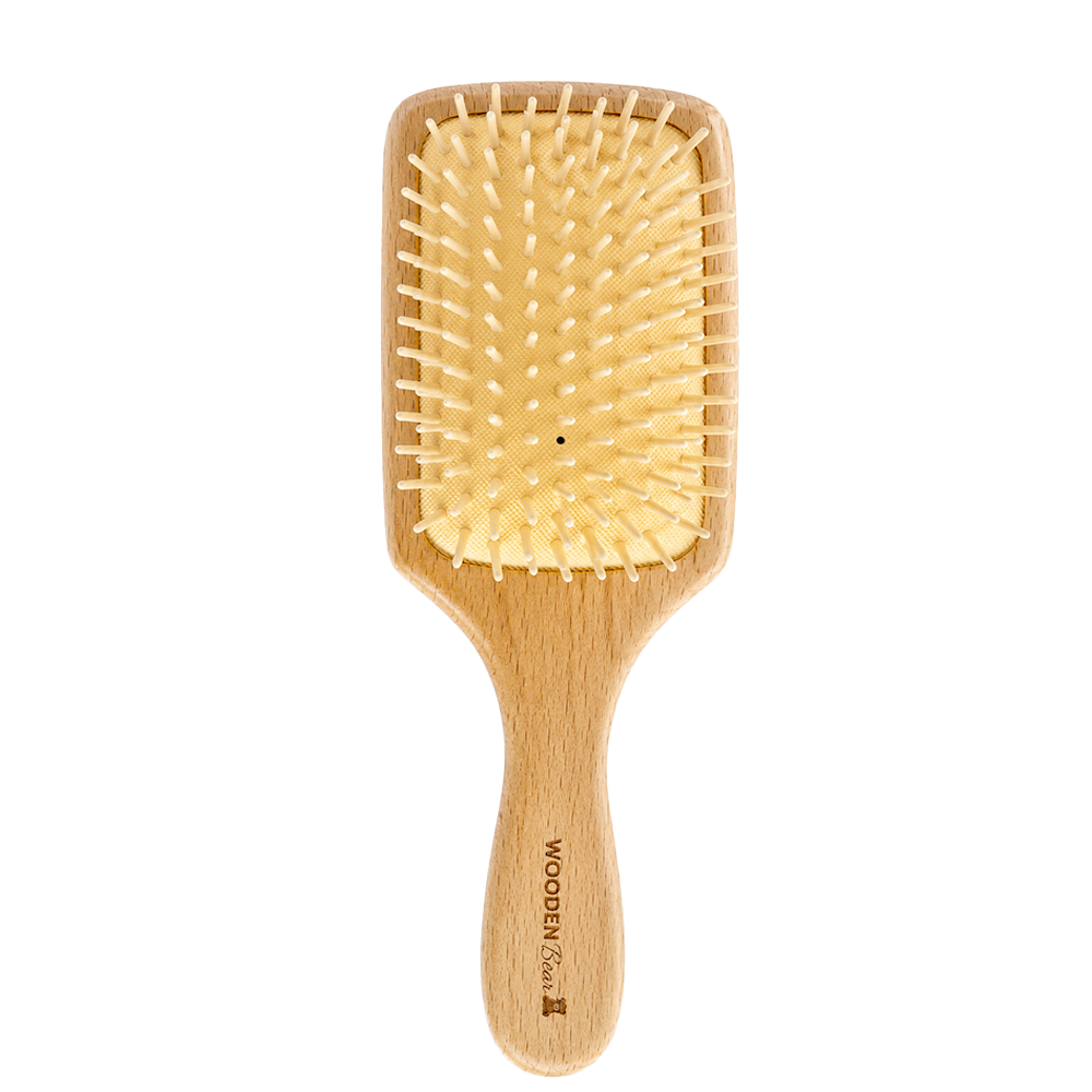 Четка от бук за разресване на гъста коса WOODEN Bear Beechwood Paddle Brush for Thick Hair 