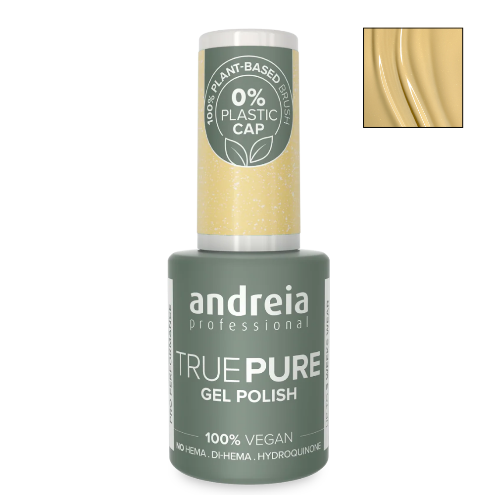 Полуперманентен гел лак за чувствителни нокти 10.5 мл Andreia Professional True Pure Butter yellow with a soft shimmer T54