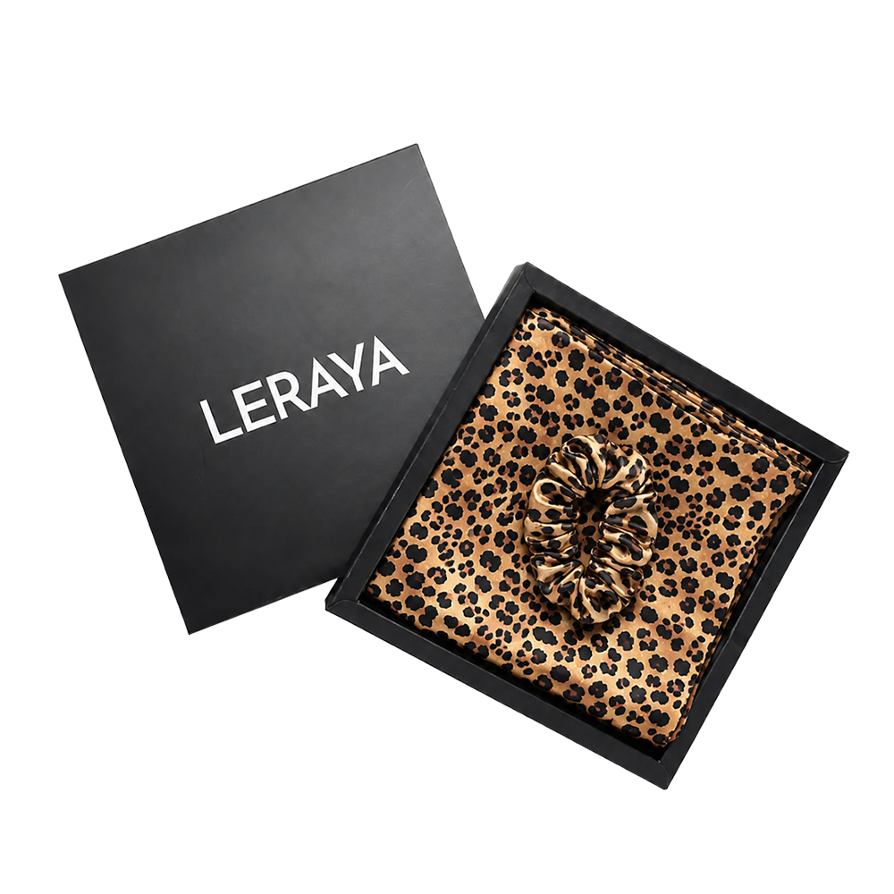 Комплект 2 броя копринена калъфка за възглавница LERAYA The Ultimate Silk Pillowcase Set Leopard