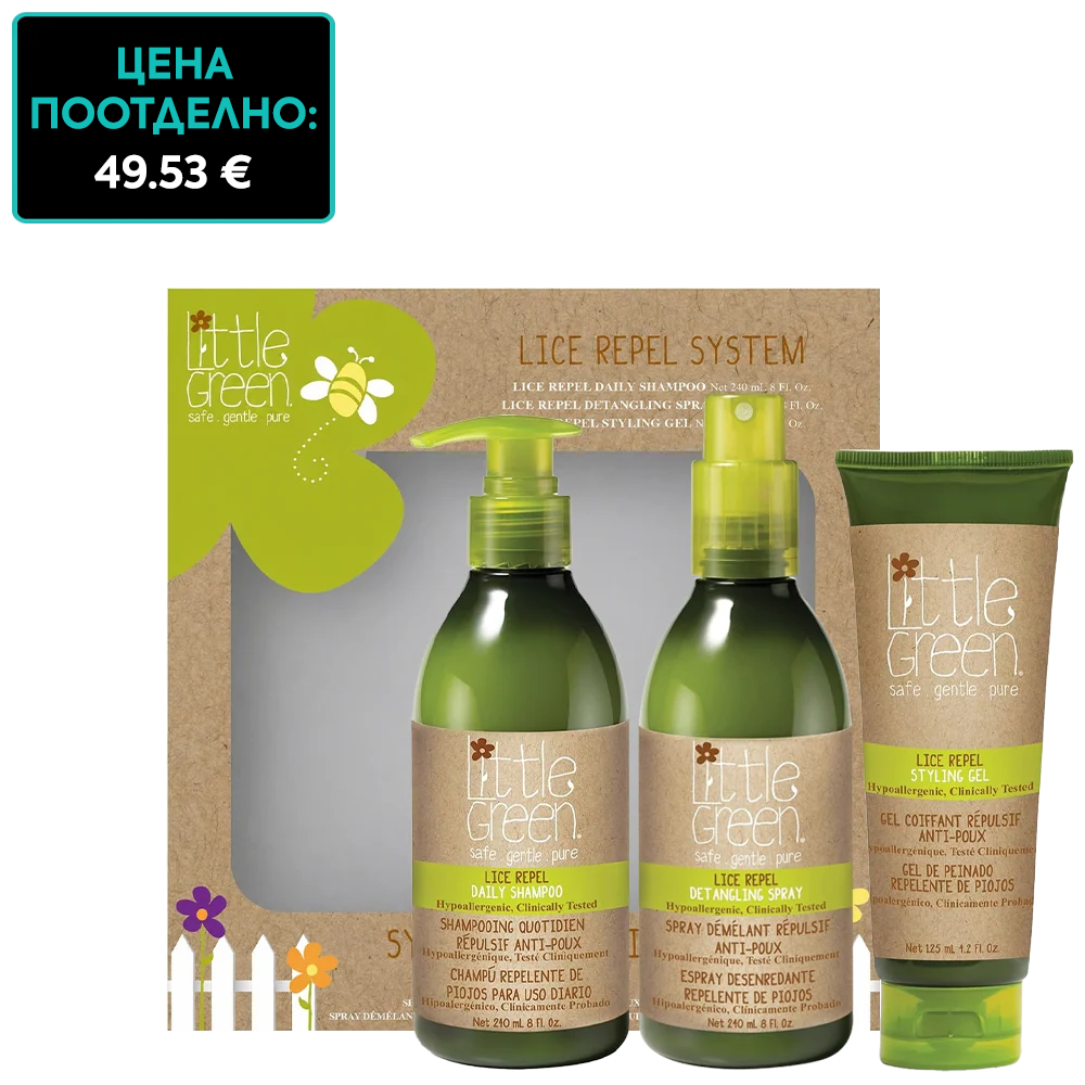 Комплект против въшки Little Green Kids Lice Repel System