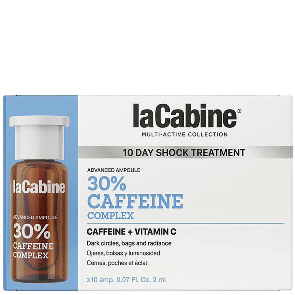 Шок ампули за околоочен контур 30% кофеин комплекс 10 бр.х 2 мл laCabine Multi-Active Collection 30% Caffeine Complex Advanced Ampoules
