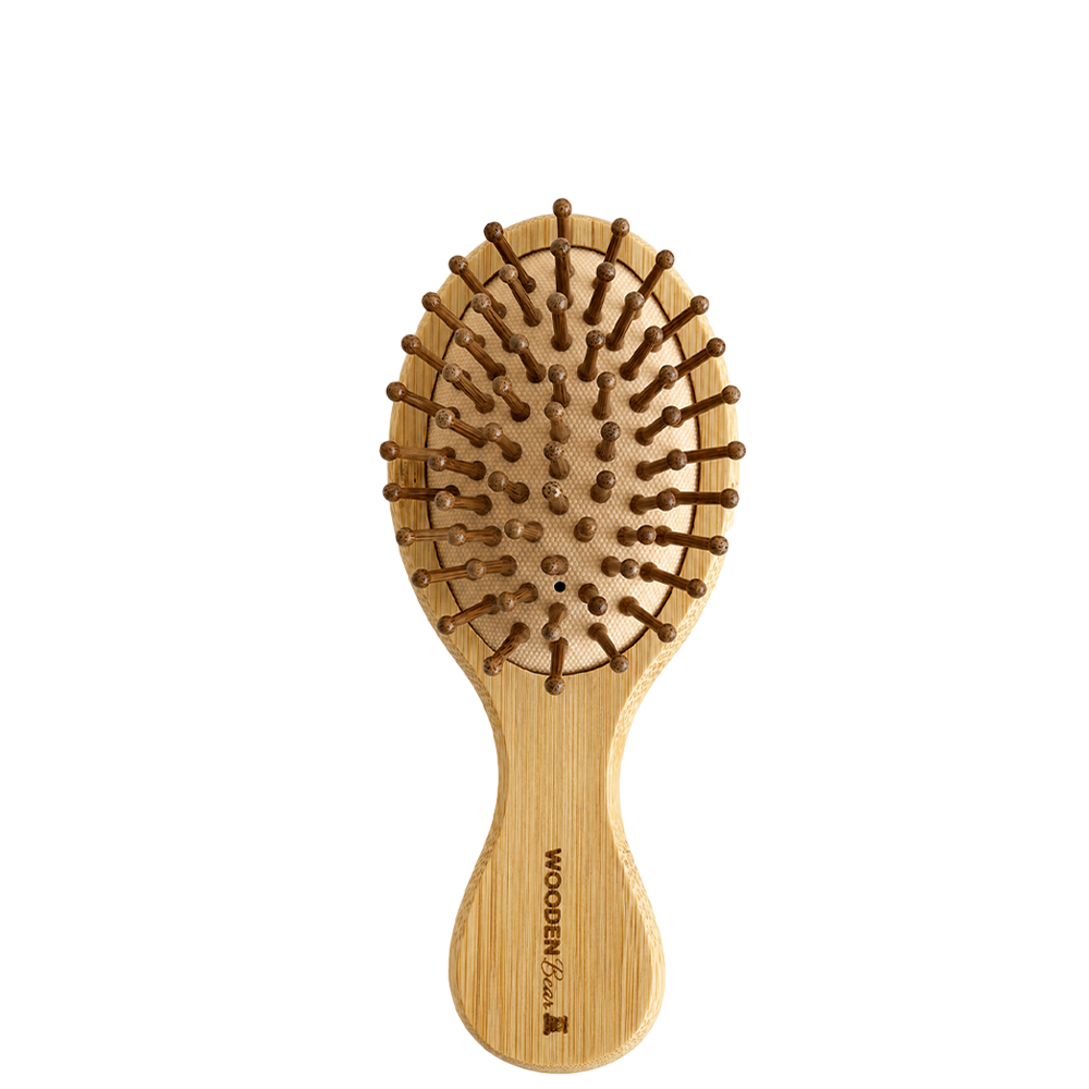 Мини бамбукова четка за коса WOODEN Bear Mini Bamboo Hair Brush 