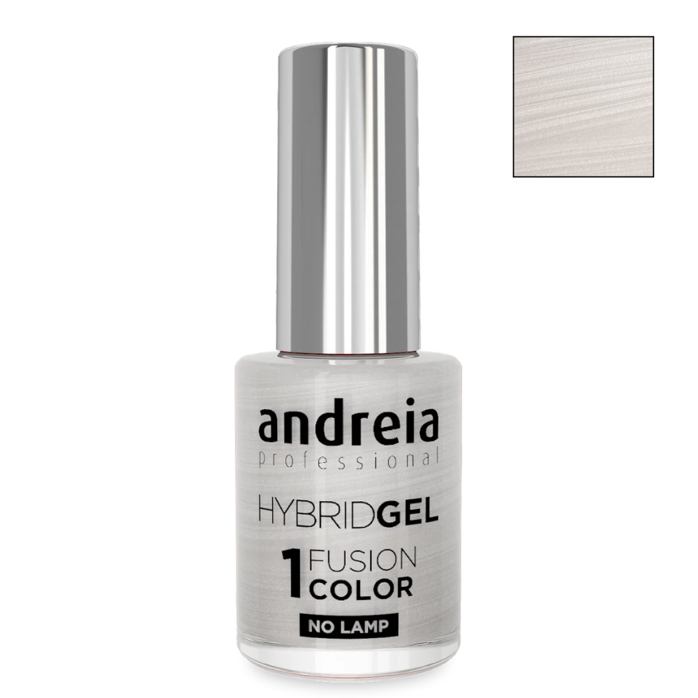 Класически лак с гел ефект - първа стъпка 10.5 мл Andreia Professional HYBRID GEL FUSION COLOR Metallic white H93