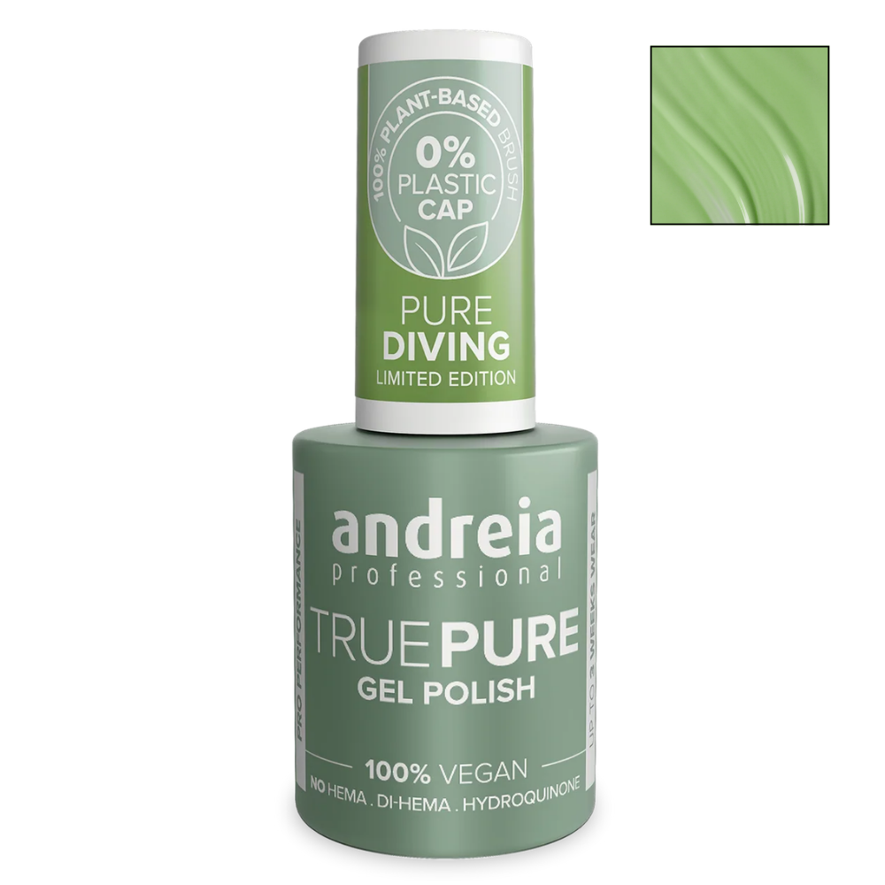 Полуперманентен гел лак за чувствителни нокти 10.5 мл Andreia Professional True Pure Green PV1