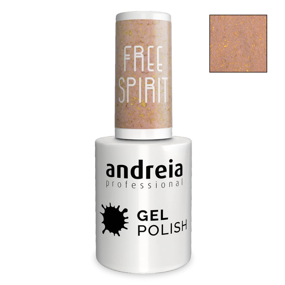 Гел лак с интензивен блясък 10.5 мл Andreia Professional Gel Polish Nude with Gold Foil SP3