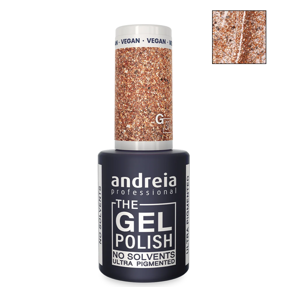 Ултра пигментен гел лак 10.5 мл Andreia Professional Gold Glitter The Gel Polish G37