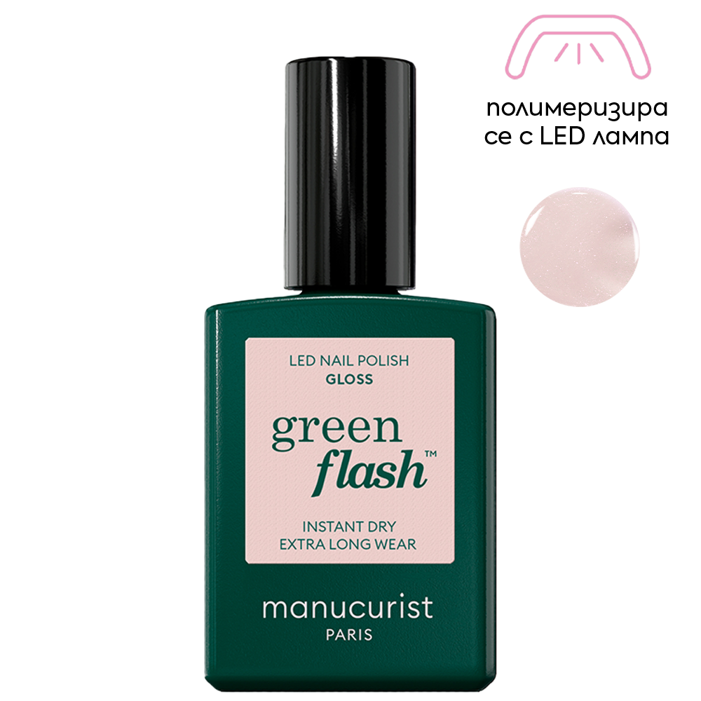 Полуперманентен гел лак за нокти Gloss 15 мл Manucurist Green Flash