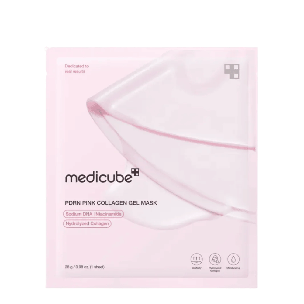 Анти-ейдж хидрогел маска за лице с PDRN, пептиди и колаген 28 гр Medicube PDRN Pink Collagen Gel Mask