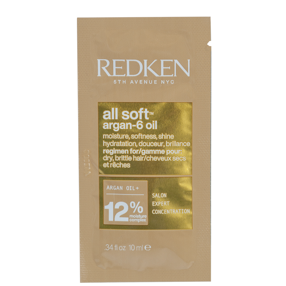 Тестер Мултифункционално арганово олио за суха накъсана коса 10 мл Redken All Soft Argan-6 Hair Oil