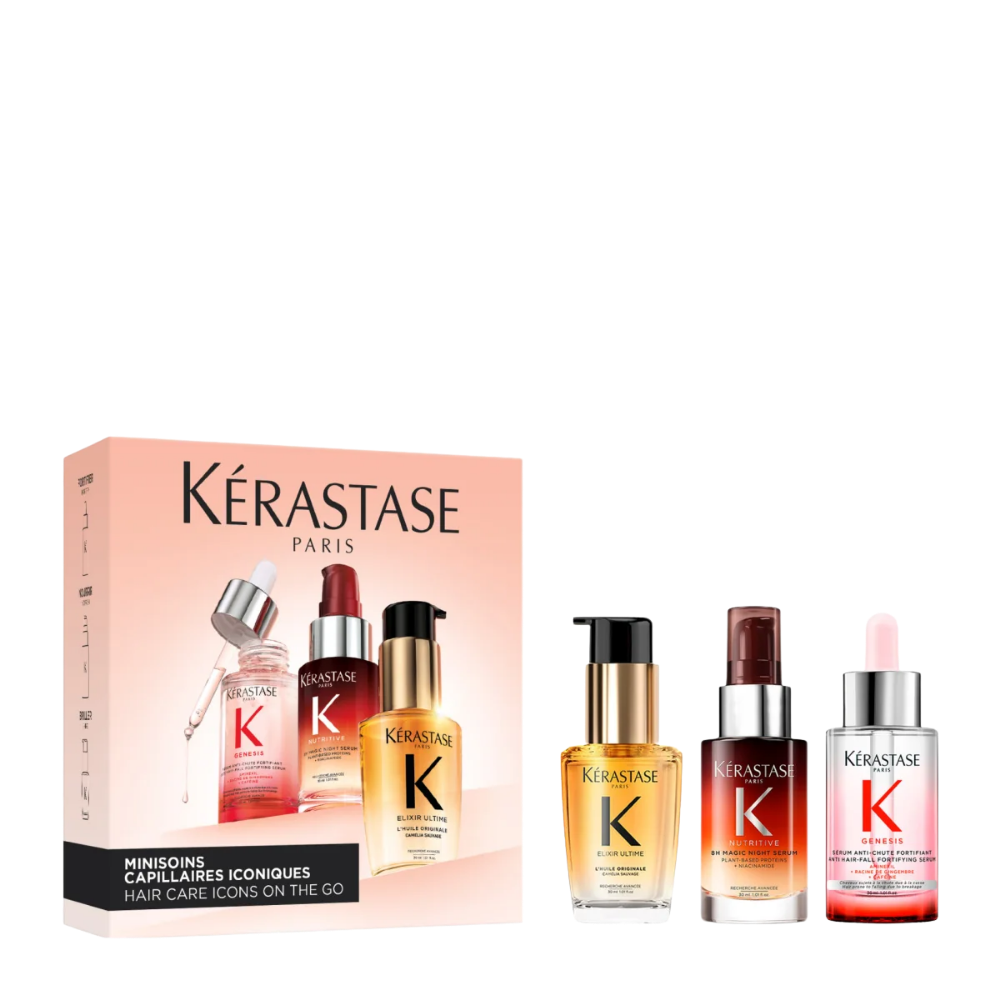 Лимитирана кутия със звездни продукти в размер за пътуване Kerastase Mini Hero Trio Discovery Set