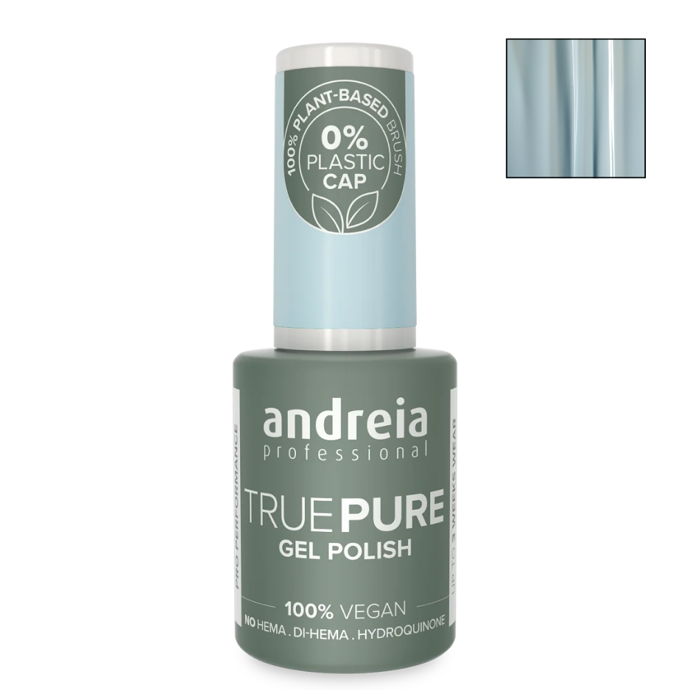 Полуперманентен гел лак за чувствителни нокти 10.5 мл Andreia Professional True Pure Powder blue with a soft shimmer T55