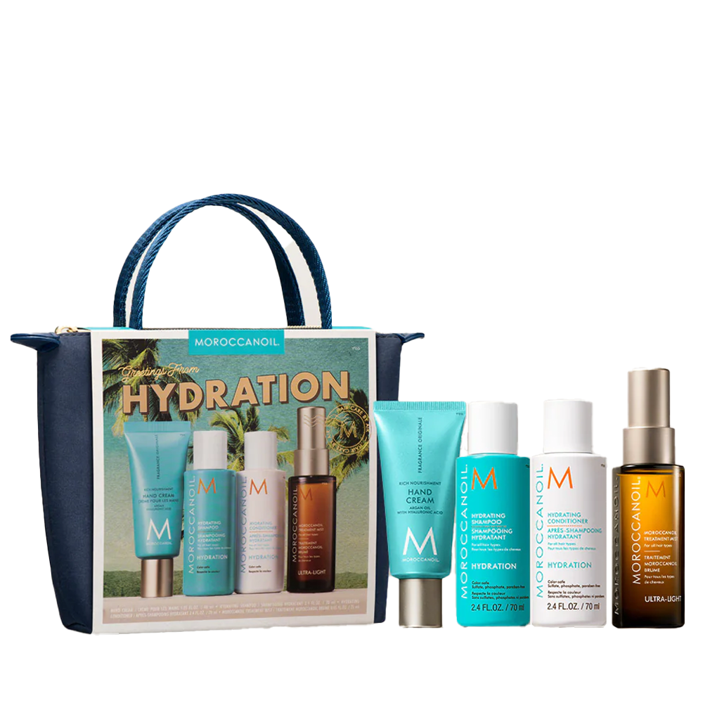 Комплект за хидратация в размер за пътуване с подарък чанта - Moroccanoil