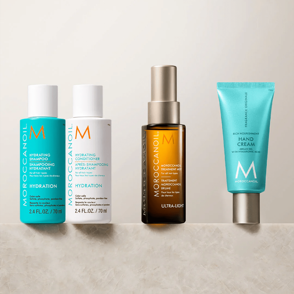 Комплект за хидратация в размер за пътуване с подарък чанта - Moroccanoil