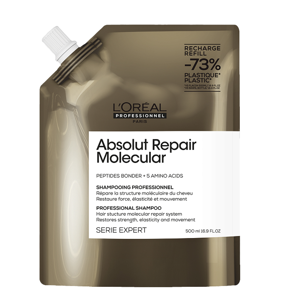 Пълнител за защитен шампоан за увредена коса 500 мл L'Oréal Professionnel Absolut Repair Molecular Shampoo Refill