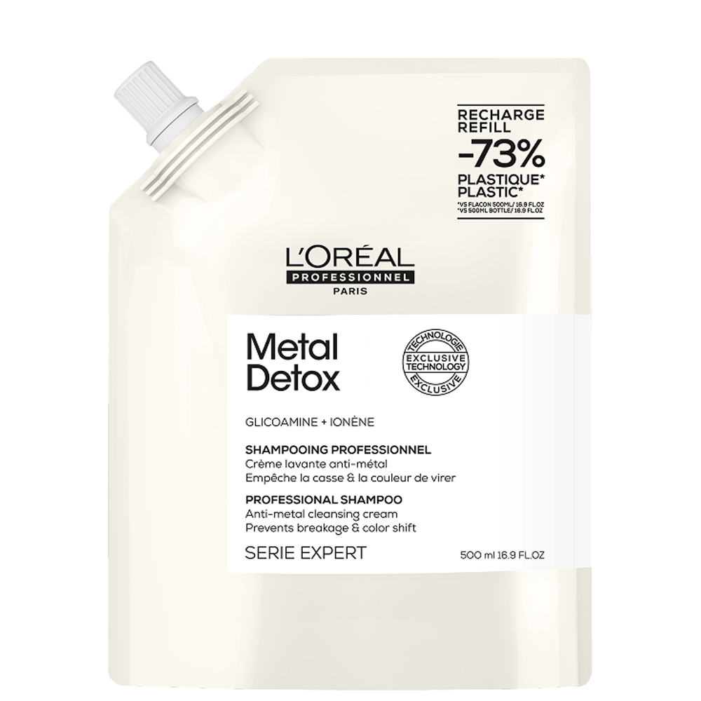 Пълнител за крем-шампоан за всеки тип боядисана коса 500 мл L'Oréal Professionnel Metal Detox Shampoo Refill